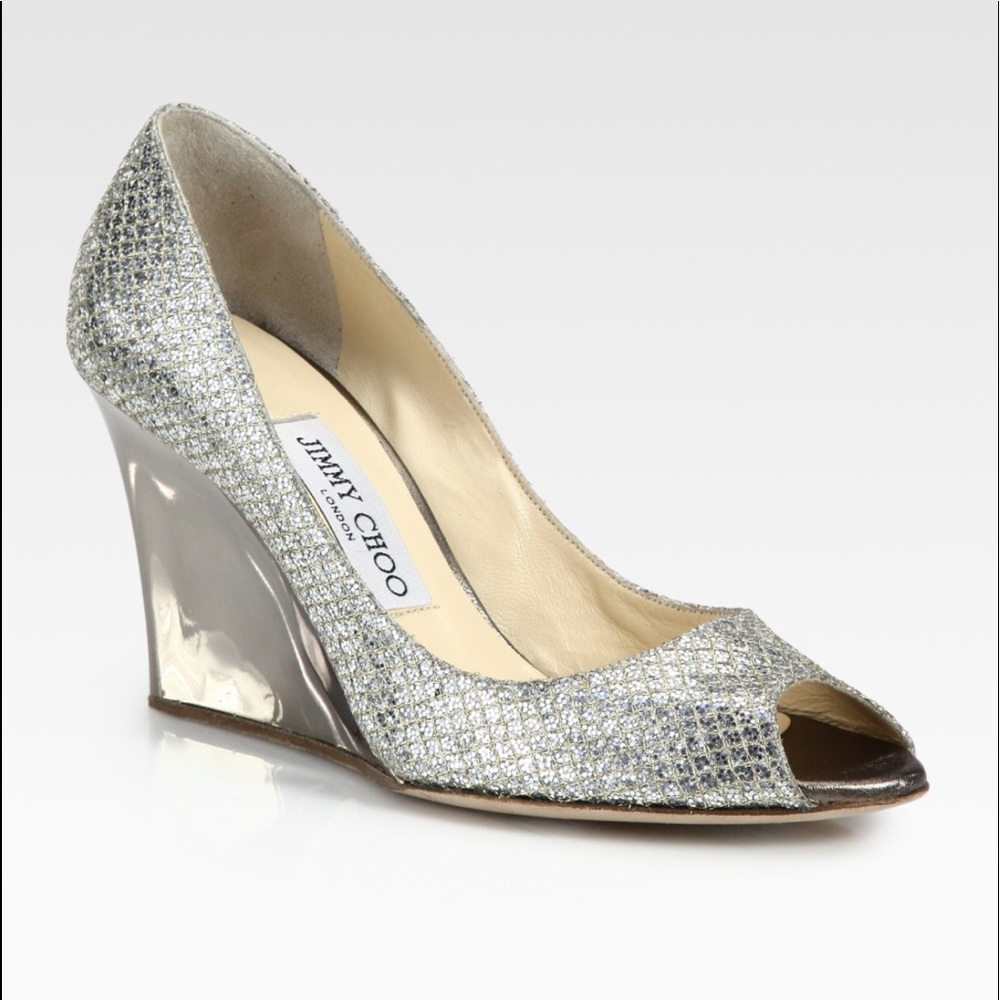 Jimmy Choo Glitter Wedge Pump